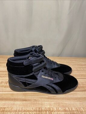 Reebok Classic Free Style Hi Black Velvet 2 Shoes 5.5 Youth